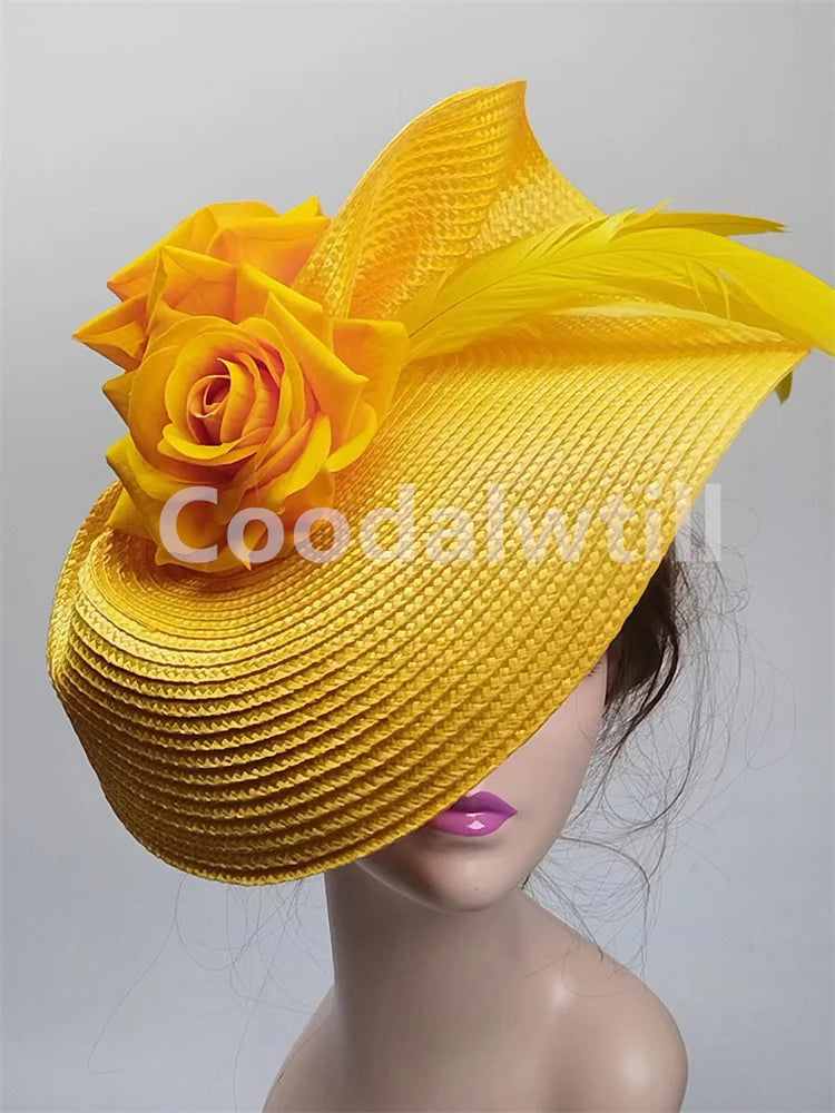 Women's Pillbox Fascinator Hat | Flower & Feather Headwear for Weddings & Ascot