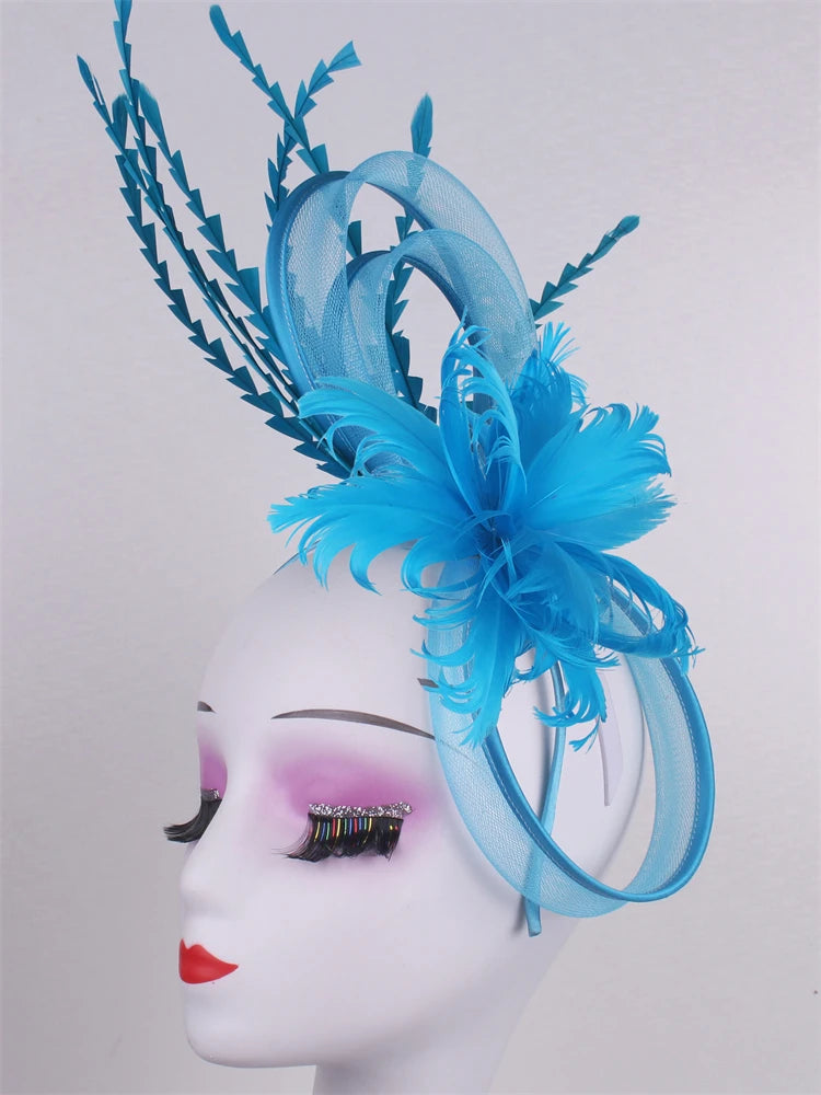 Wedding Veils Wedding Pillbox Cap Women Vintage Red White Black Fascinators Hat New Fashion Party Headpiece Feathers Hats Femme
