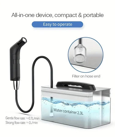 A Very Useful Portable Electric Bidet Sprayer with 2-Level Pressure Adjustment, Handheld Sprayer for Personal Hygiene - Rechargeable, with a Water Tank - Ideal for Travel, Camping, and Daily Use