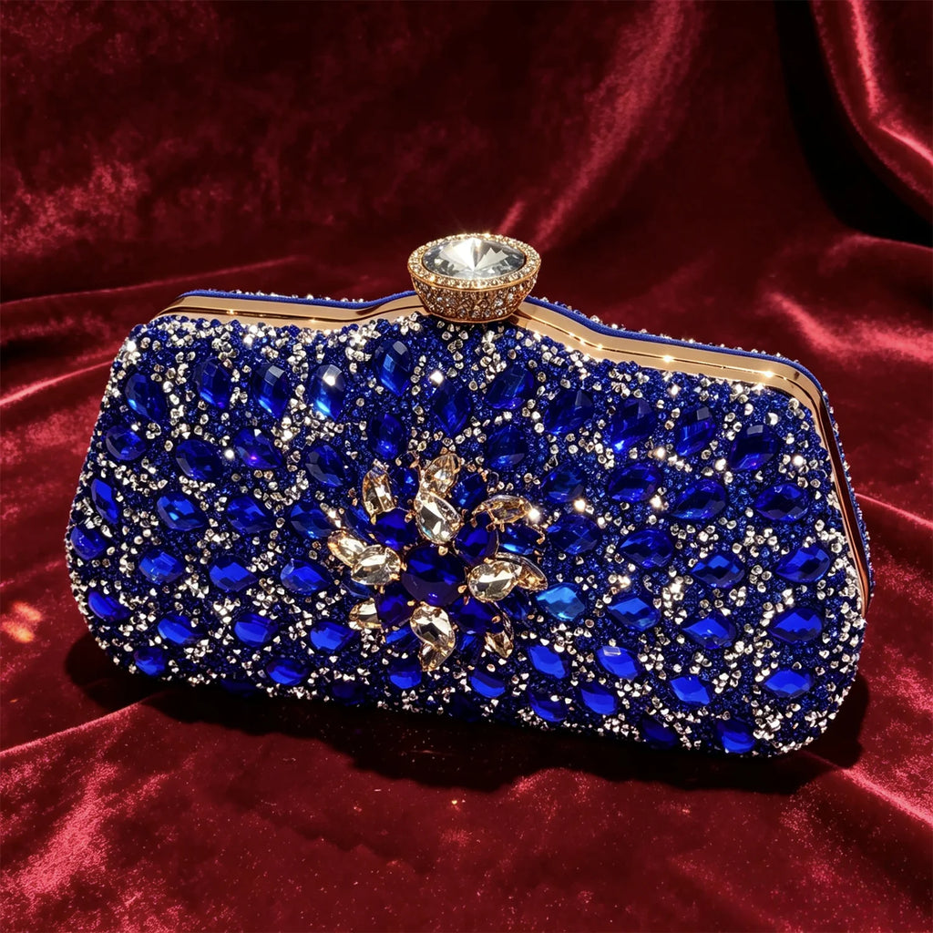 Sky Gold Elegant Nigerian Rhinestone Wedding Shoe and Bag Set Italian Inspired High Heels and Matching Handbag