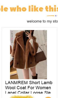 LANMREM Trendy Women's Faux Fur Coat Printed Colorful Furry Coats Autumn Winter Chic Suit Collar Thick Long Overcoat 2DB5840