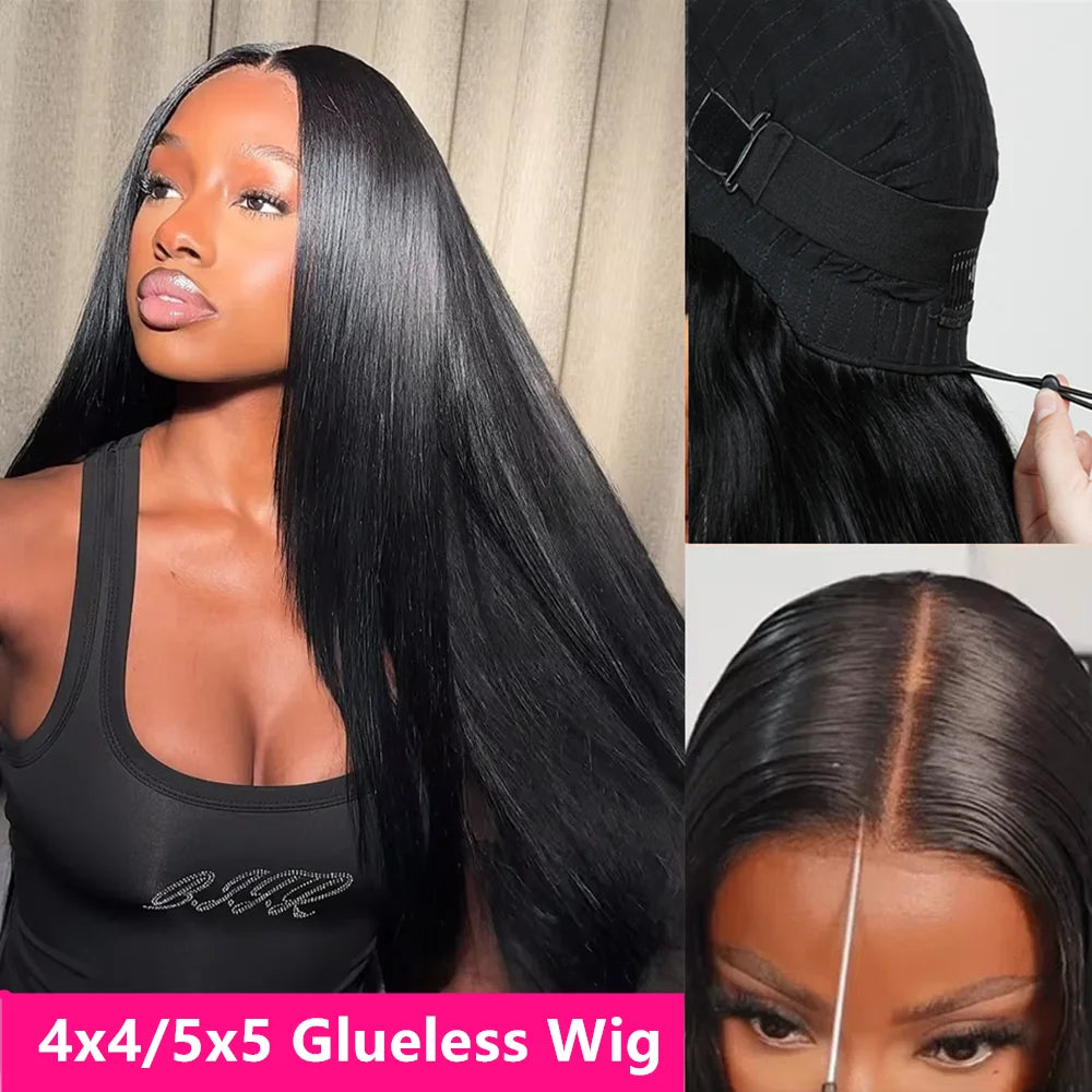 40 Inch Straight Drawstring 360 Full Lace Wig Human Hair 100% 13x6 HD Transparent Lace Frontal Wigs 5x5 Glueless Wigs For Women