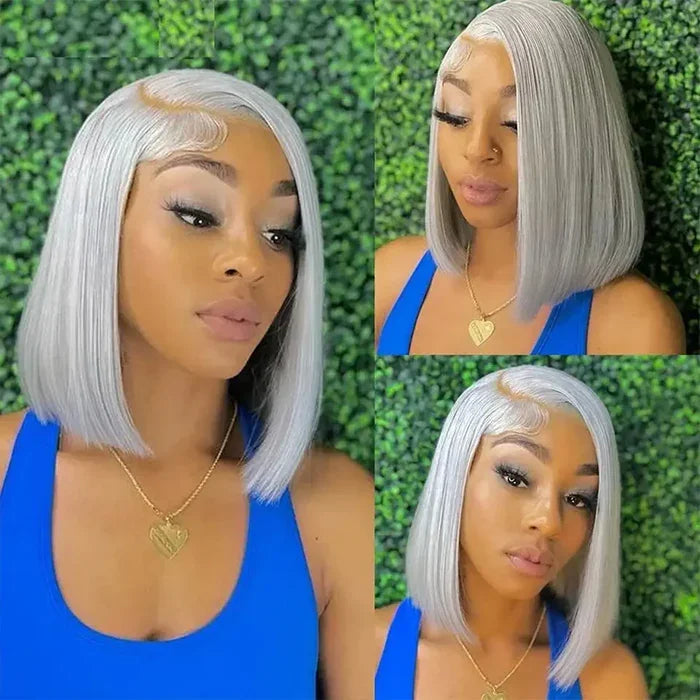 Silver Grey Bob Wig | 13×4 HD Lace Front Human Hair Wig