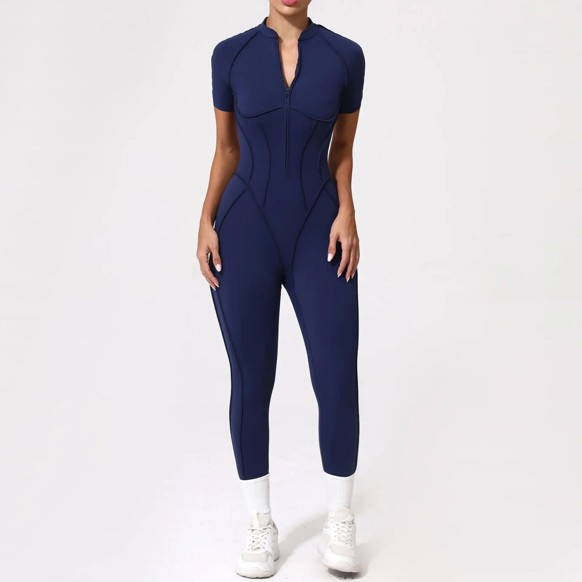 Women’s Sleeveless Yoga Jumpsuit with Open-Back Detail