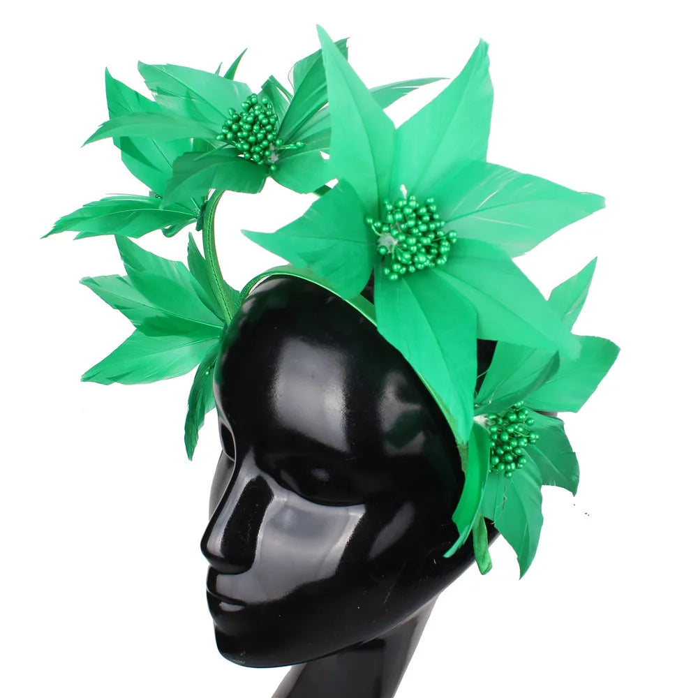Women's Feather Fascinator Hat | Elegant Headband & Headdress for Weddings, Parties & Banquets