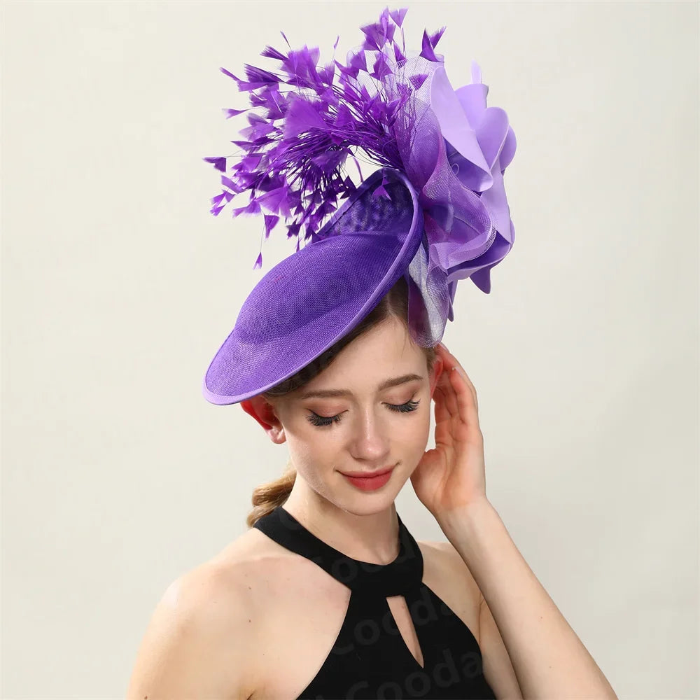 Big Flower Fascinator Headband | Formal Tea Party & Cocktail Church Hat