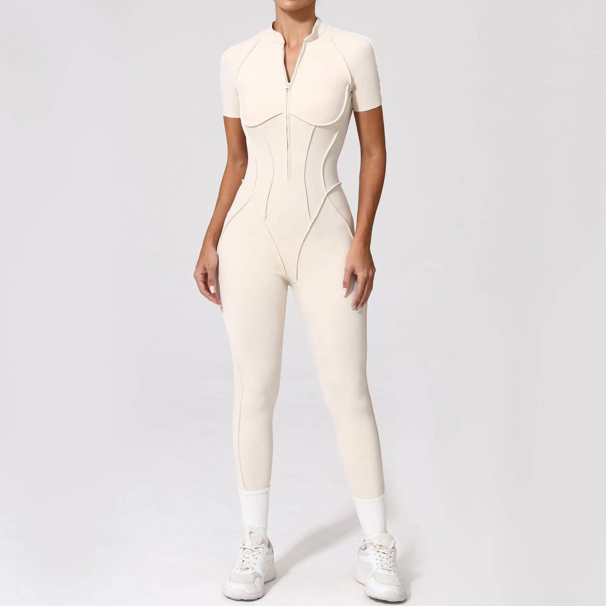 Women’s Sleeveless Yoga Jumpsuit with Open-Back Detail