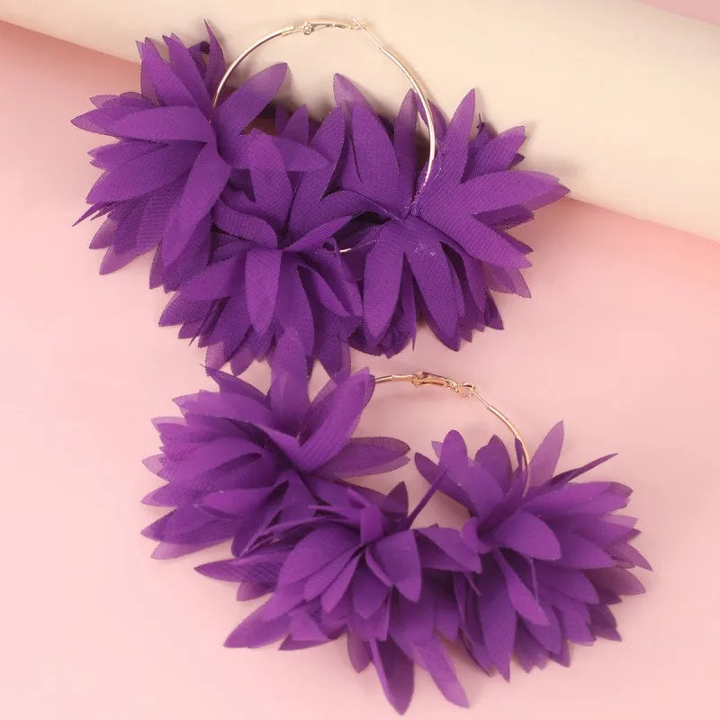 Women's Flower Hoop Earrings | Bohemian Large Round Earrings | AvantBah