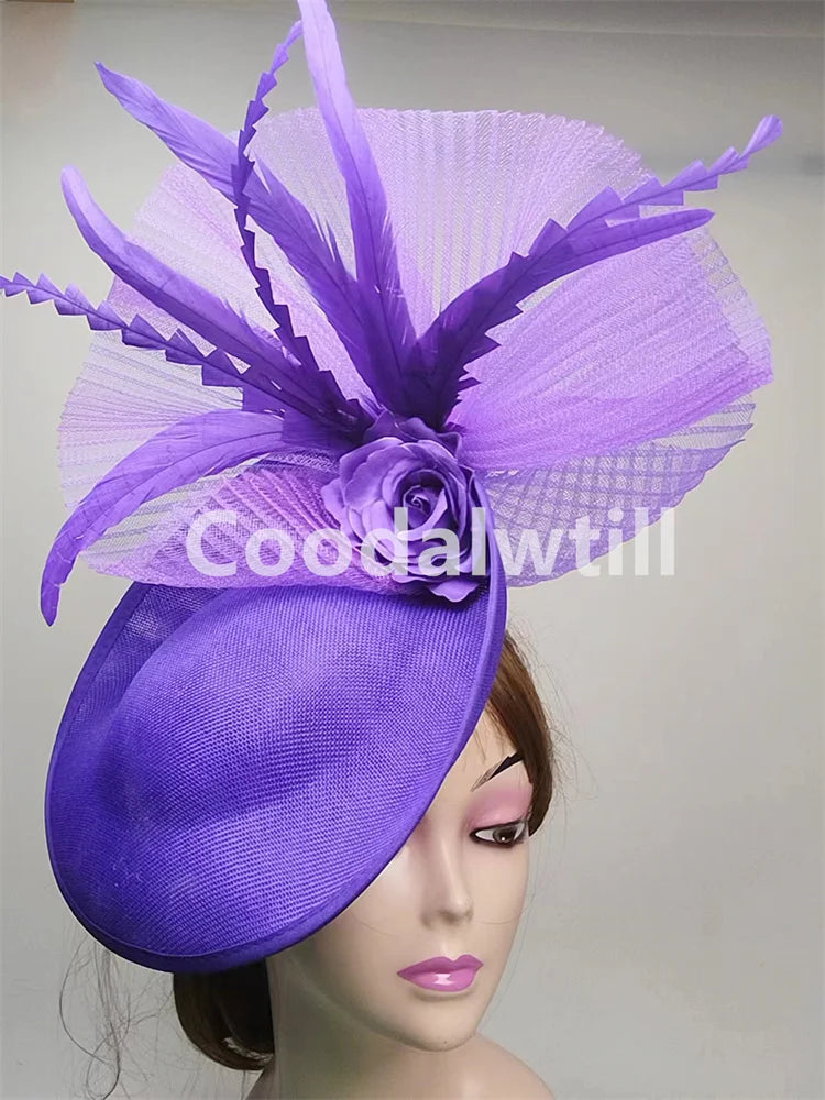 Elegant Flower Fascinator Pillbox Cap Wedding Women Fascinator Hat Headband