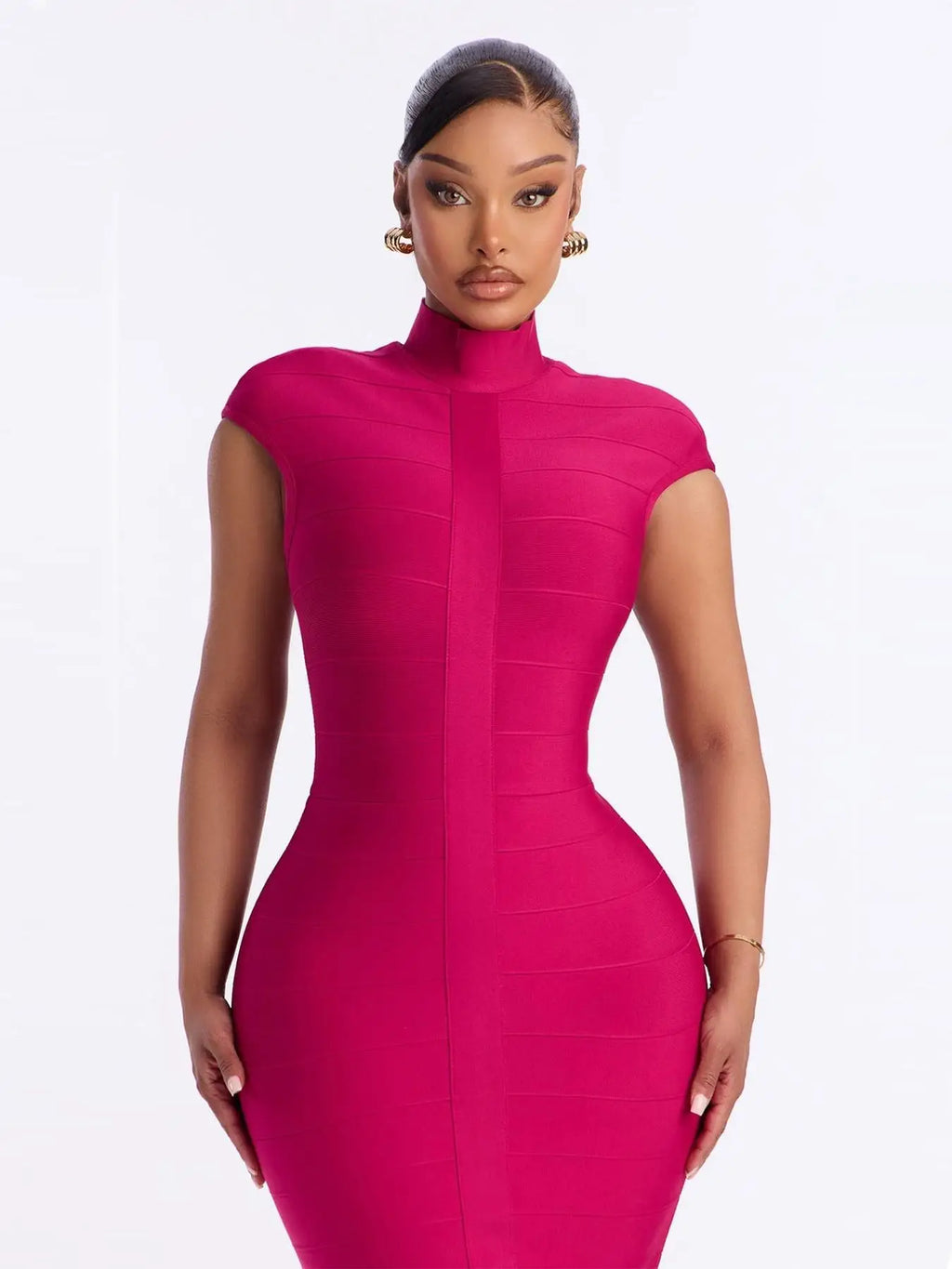 SUMMER NEW WOMEN'S SOLID‑COLOR KNIT DRESS, STAND COLLAR FITTED BANDAGE DESIGN, SEXY Y2K COCKTAIL PARTY LIGHT‑LUXURY DRESS