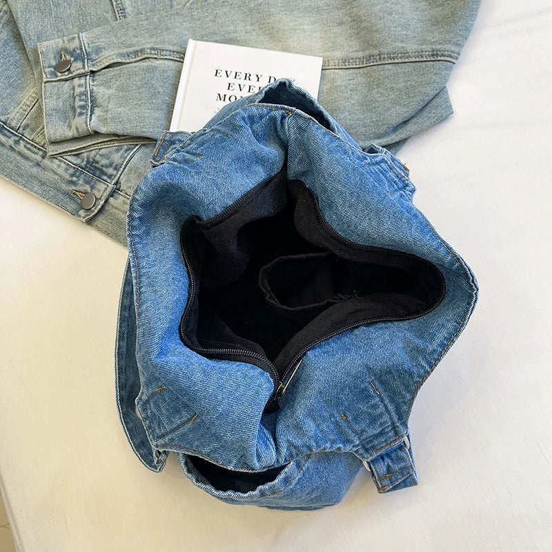 Fashion Luxury Women's Shoulder Bag Denim Fabric High Quality Women's Handbags Large Capacity Multi Functional Women‘s Tote Bag