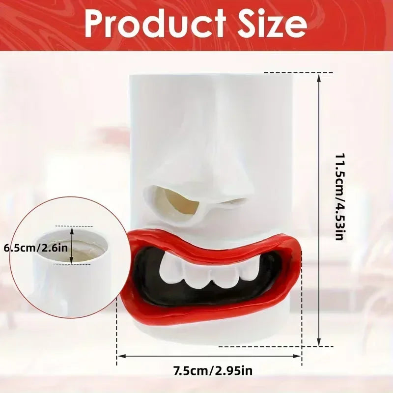 1pcs 2026New Fun Resin Facial Decoration Ornament,Napkin Dispenser Storage Box,Suitable for Bathroom,Bedroom Vanity Table,Home