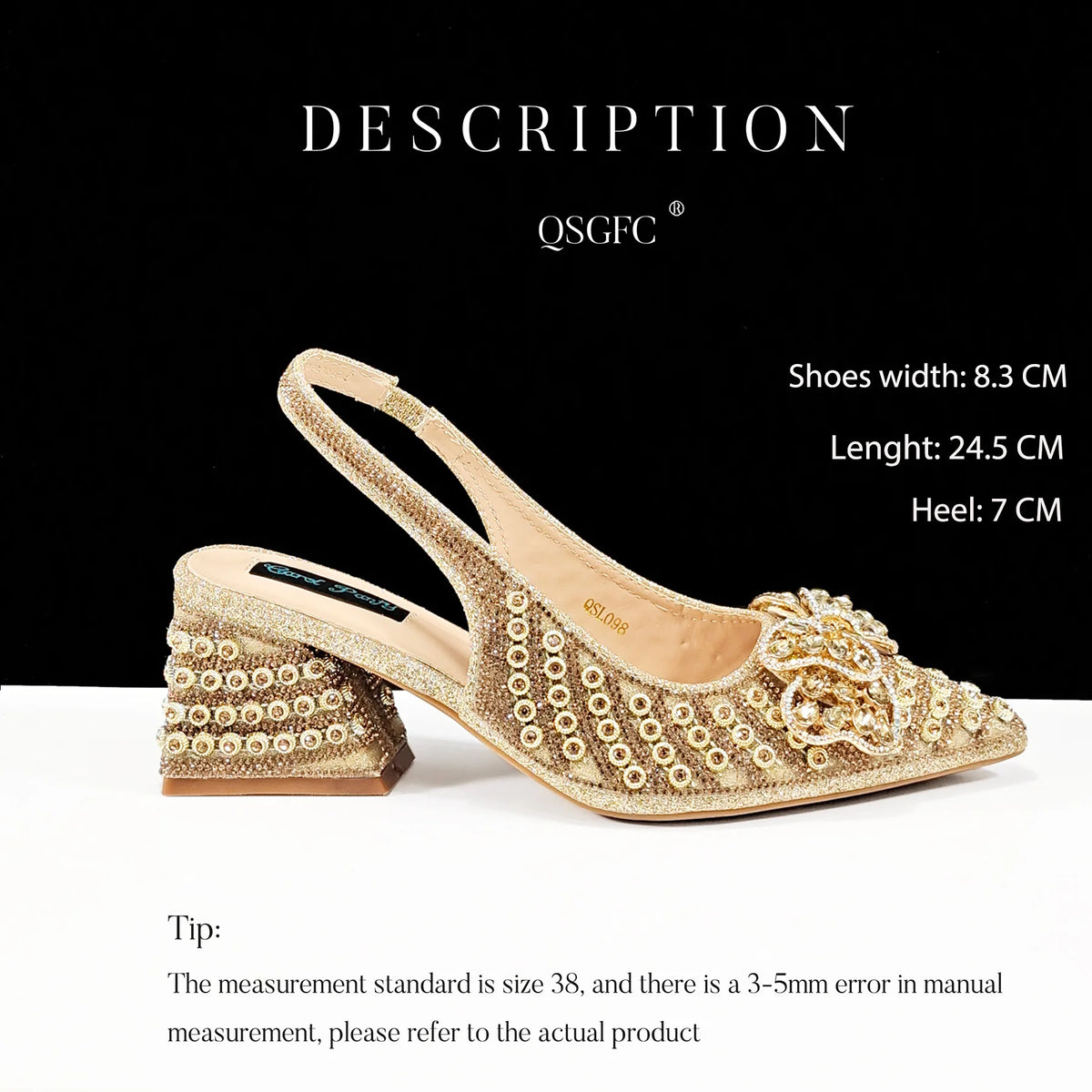 2026 New Arrival Italian-Inspired Champange Rhinestone Pointed Toe Women’s High Heels with Matching Handbag Set Elegant Wedding