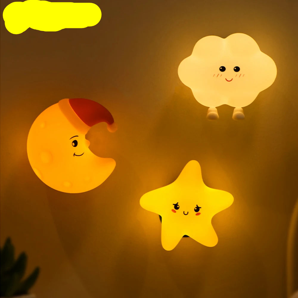 Novelty LED Star Cloud Silicone Night Light Nursery Sleeping Wall Lamp Rechargable Beside Lamp For Baby Bedroom Decor