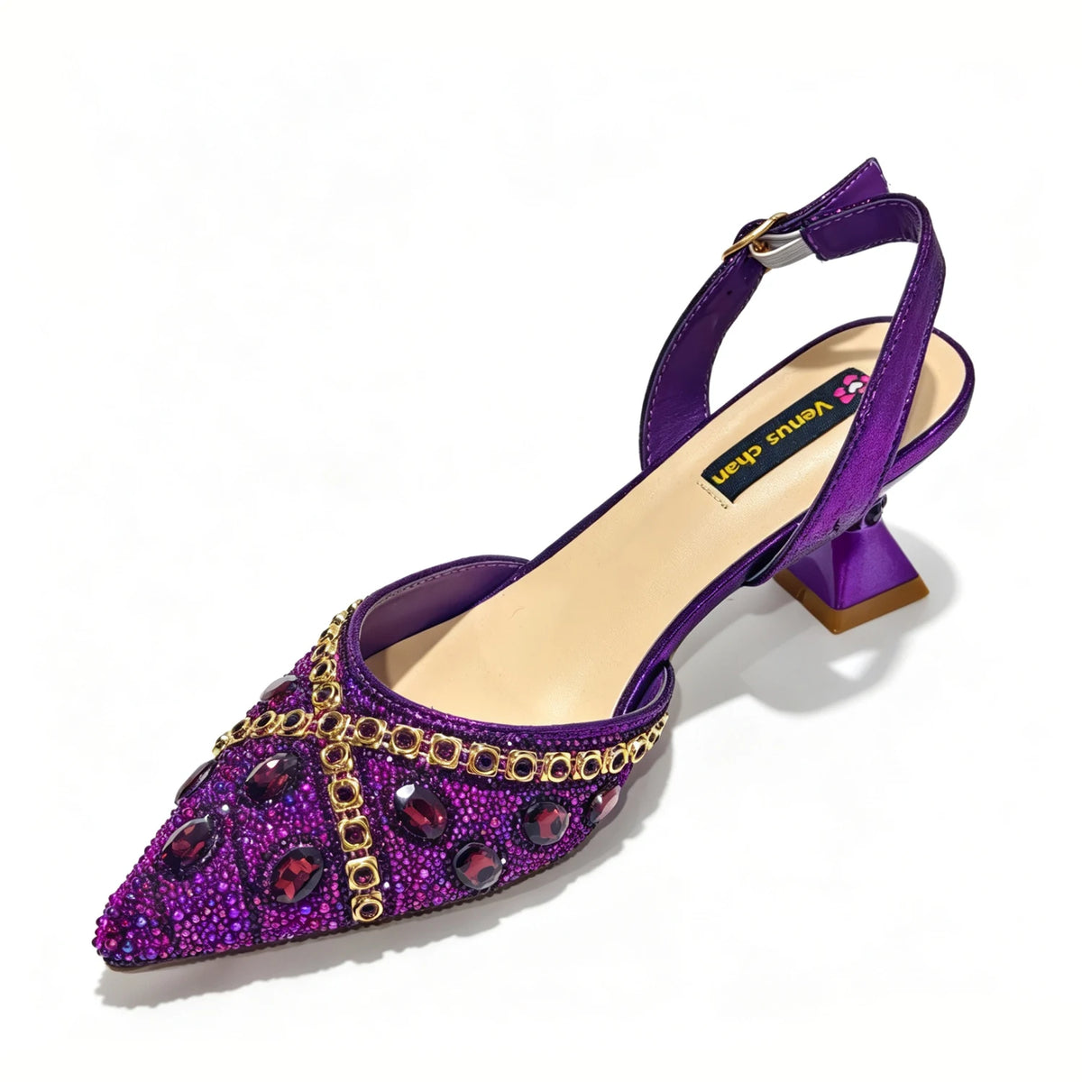 New Italian Design Blue Rhinestone High Heel Shoes & Bag Set Elegant Pointed-Toe For Women Wedding Party Evening Occasions