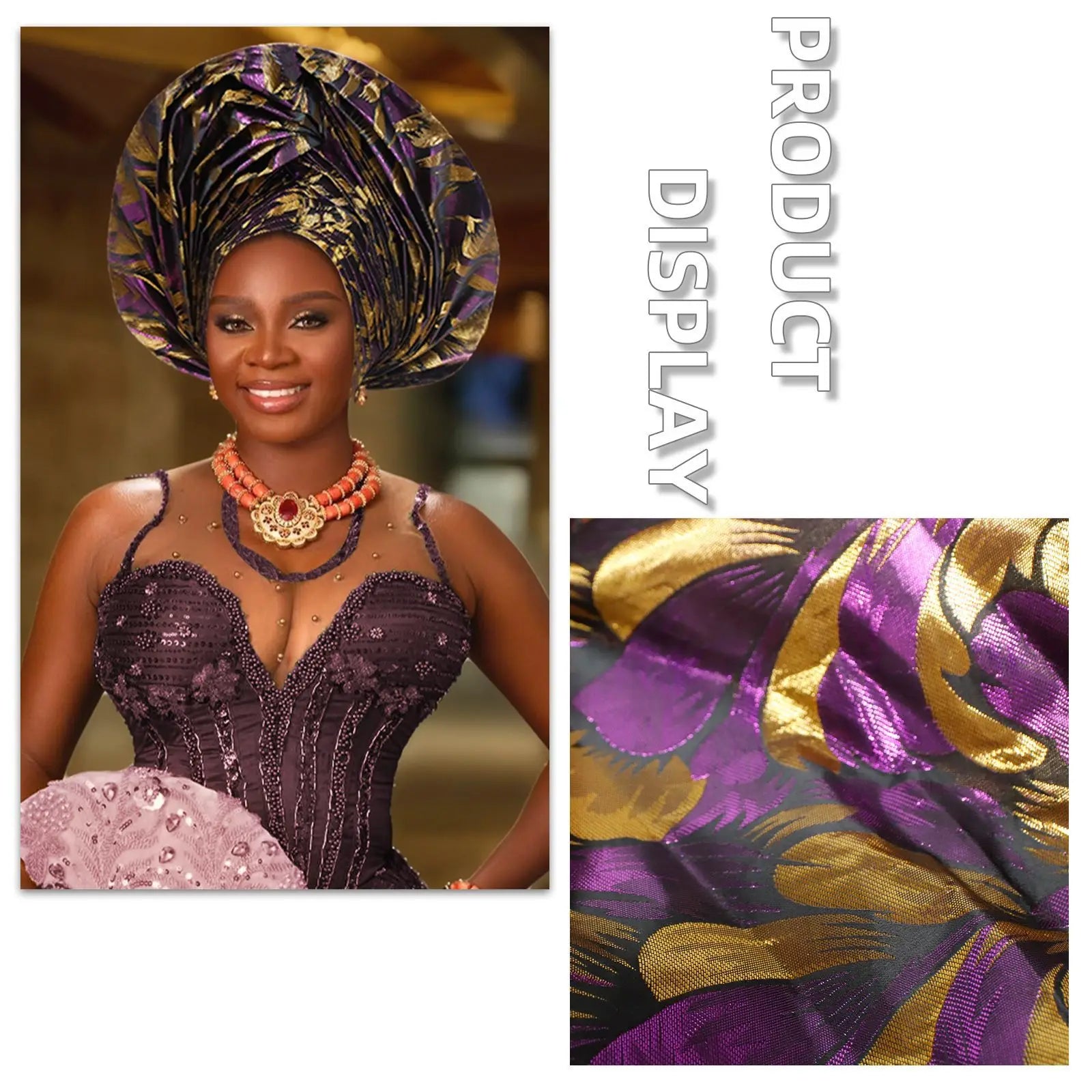 African Autogele Gele Headtie | Ready-to-Wear Women's Turban Cap for Weddings & Parties | AvantBah