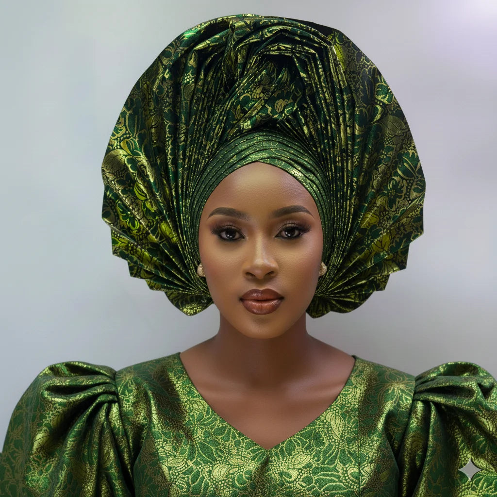Women's Sego Head Wrap | Pre-Made African Gele Turban for Weddings & Parties | AvantBah