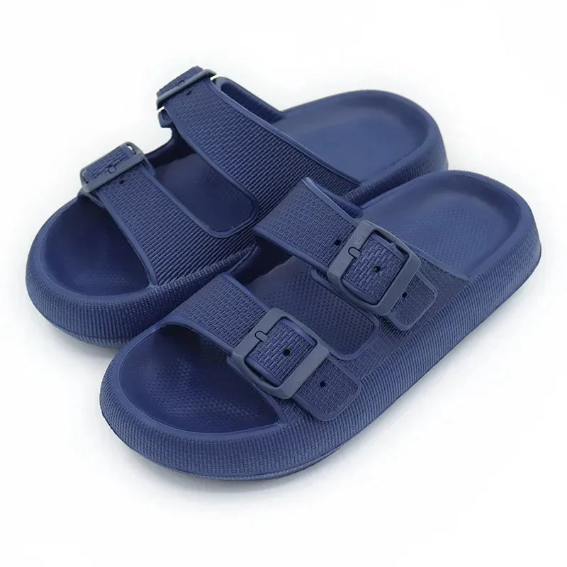 New Women's Slippers Thick Bottom Anti-Slip Home Outdoor Sandals Comfortable EVA Material Pure Color Slippers