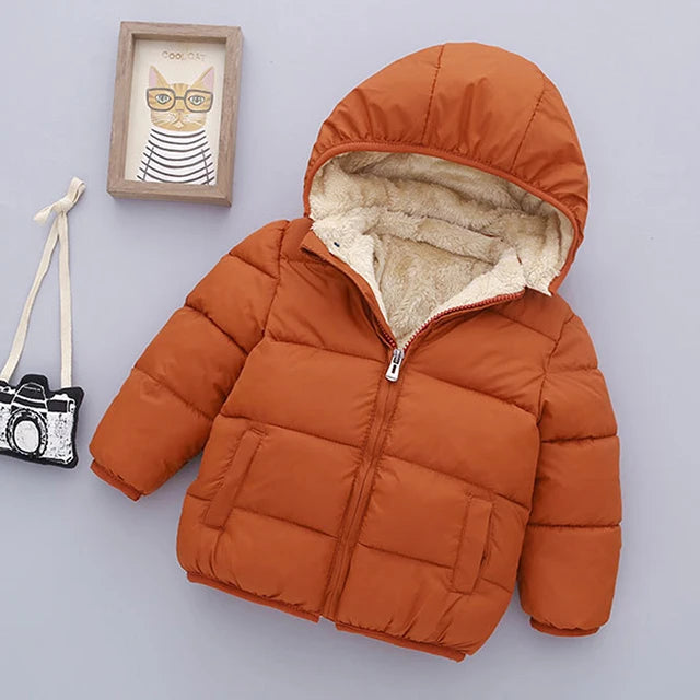 Kids’ Hooded Winter Jacket with Zip Front