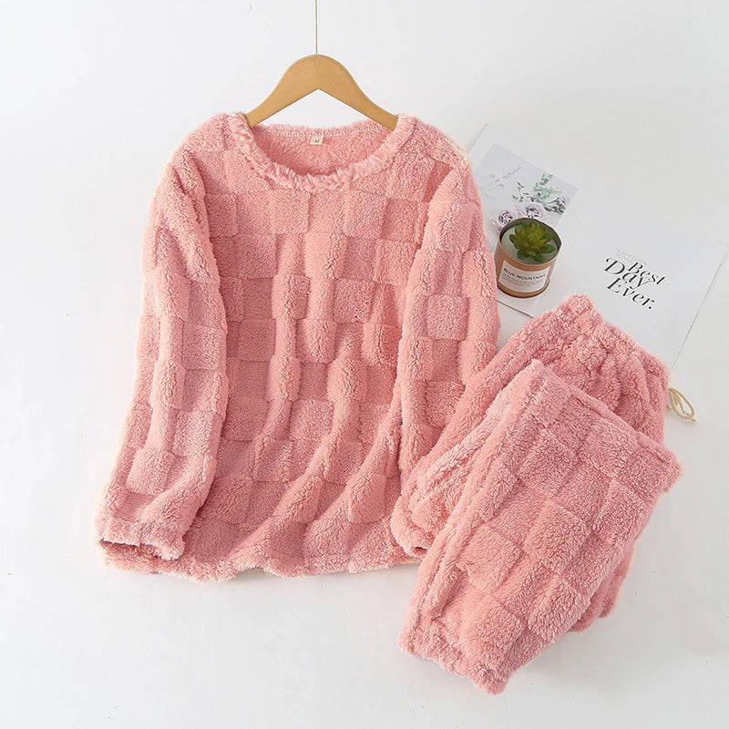 Ensemble pyjama écossais pour femme | Haut pull & pantalon de nuit à taille élastique…