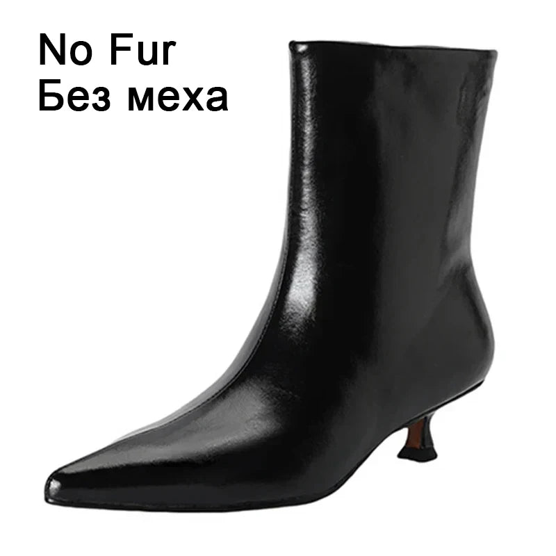Women's Leather Pointed-Toe Ankle Boots