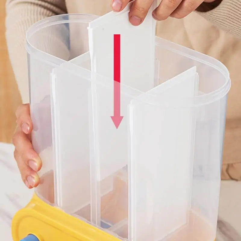Grids Food Grains Storage Box Tank Sealed Moisture Proof Rice Buckets Wall Mounted Kitchen Bulk Classified Container
