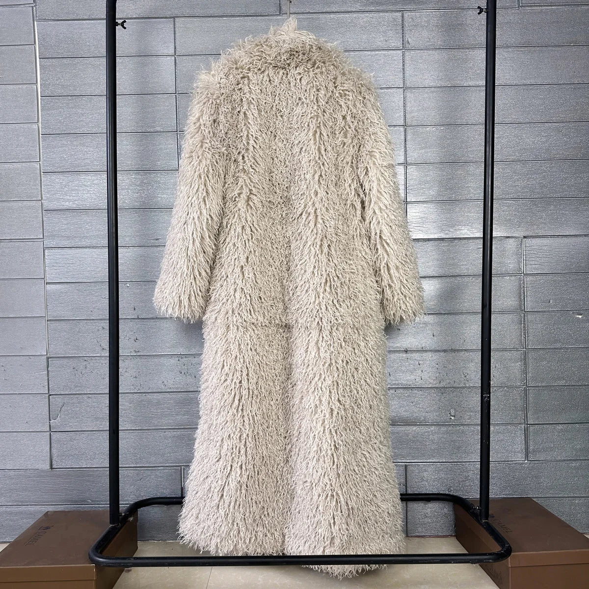 LANMREM Colorful Women's Furry Coat Rose Pink Faux Fur Coat Suit Collar Autumn Winter Thick Cardigan Long Overcoat Chic 2DB5859