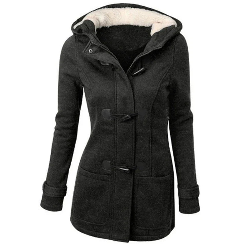 Womens Winter Hooded Cardigans Fleece Outerwear Hooded Jacket