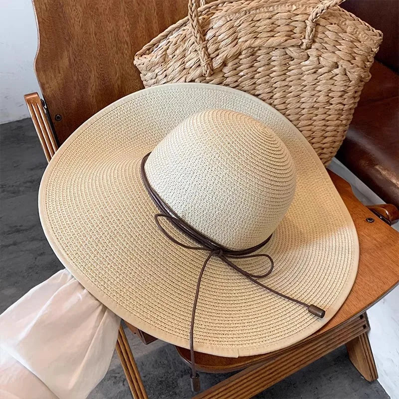 Women's Straw Sun Hat | Wide Brim UV Protection Panama Hat