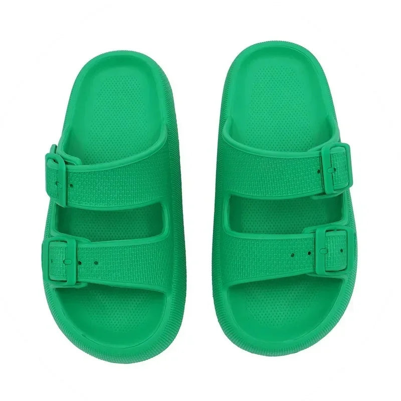 New Women's Slippers Thick Bottom Anti-Slip Home Outdoor Sandals Comfortable EVA Material Pure Color Slippers