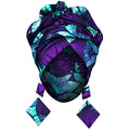 African Fashion Style Headscarf Earring for Women Handmade Ankara Print Women Ear Wear and Head Wrap 2 Pieces Wyb880