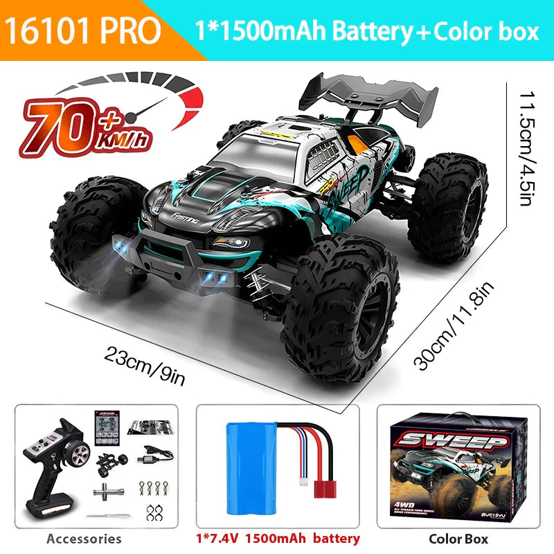 1:16 70KM/H Or 50KM/H 4WD RC Car With LED Remote Control Cars High Speed Drift