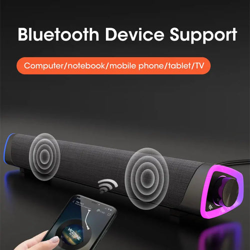 Barre de son stéréo 4D pour ordinateur, Subwoofer, Haut-parleur Bluetooth pour Macbook, Ordinateur portable, PC, Lecteur de musique, Enceinte filaire