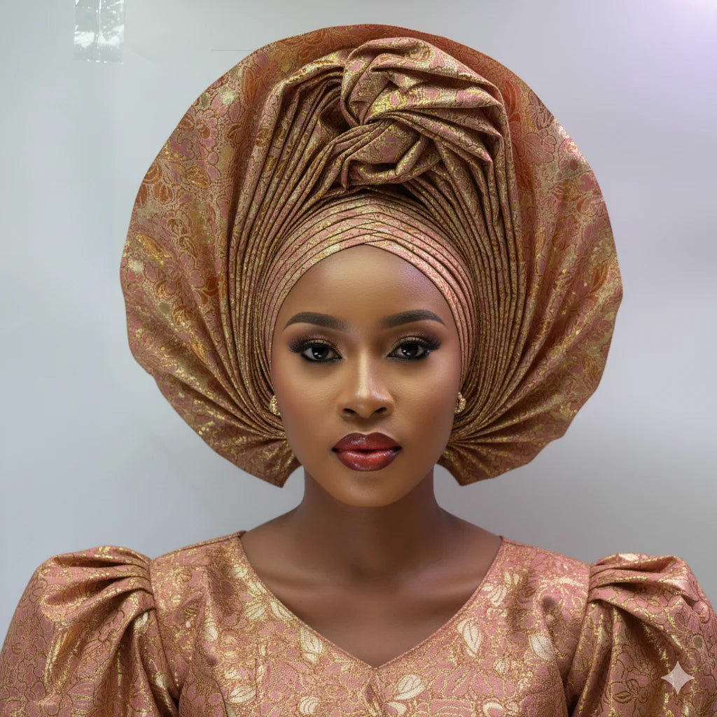 Women's Sego Head Wrap | Pre-Made African Gele Turban for Weddings & Parties | AvantBah