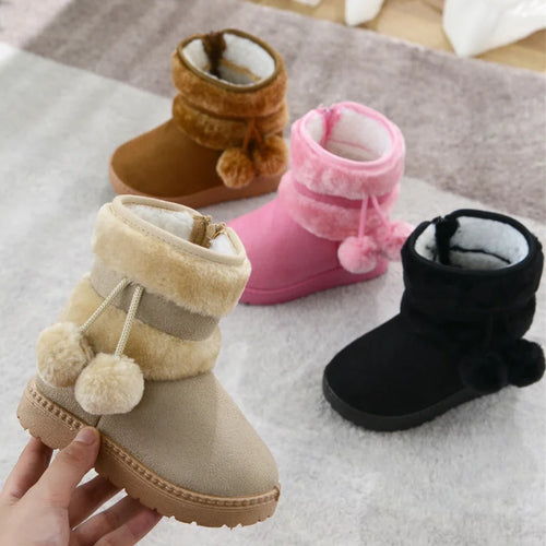 Children's Winter Snow Boots – Warm Plush-Lined Zip-Up Casual Shoes | Anti-Slip Rubber Sole | Unisex Boys & Girls | EU 21–35 | 4 Colours