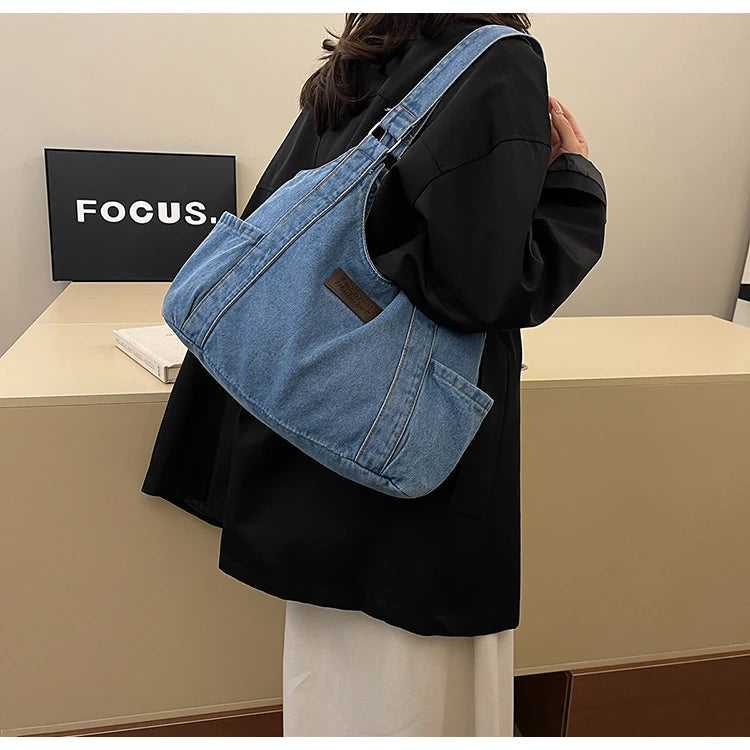 Fashion Luxury Women's Shoulder Bag Denim Fabric High Quality Women's Handbags Large Capacity Multi Functional Women‘s Tote Bag