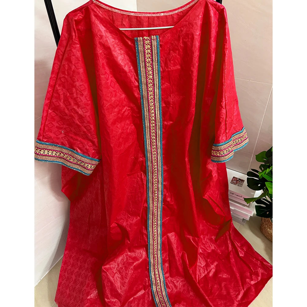 Unique African Traditional Brocade Basin Dashiki With Lace Trim Ribbon Wedding Dress Origianl Nigeria Bazin Rich Boubou Robe