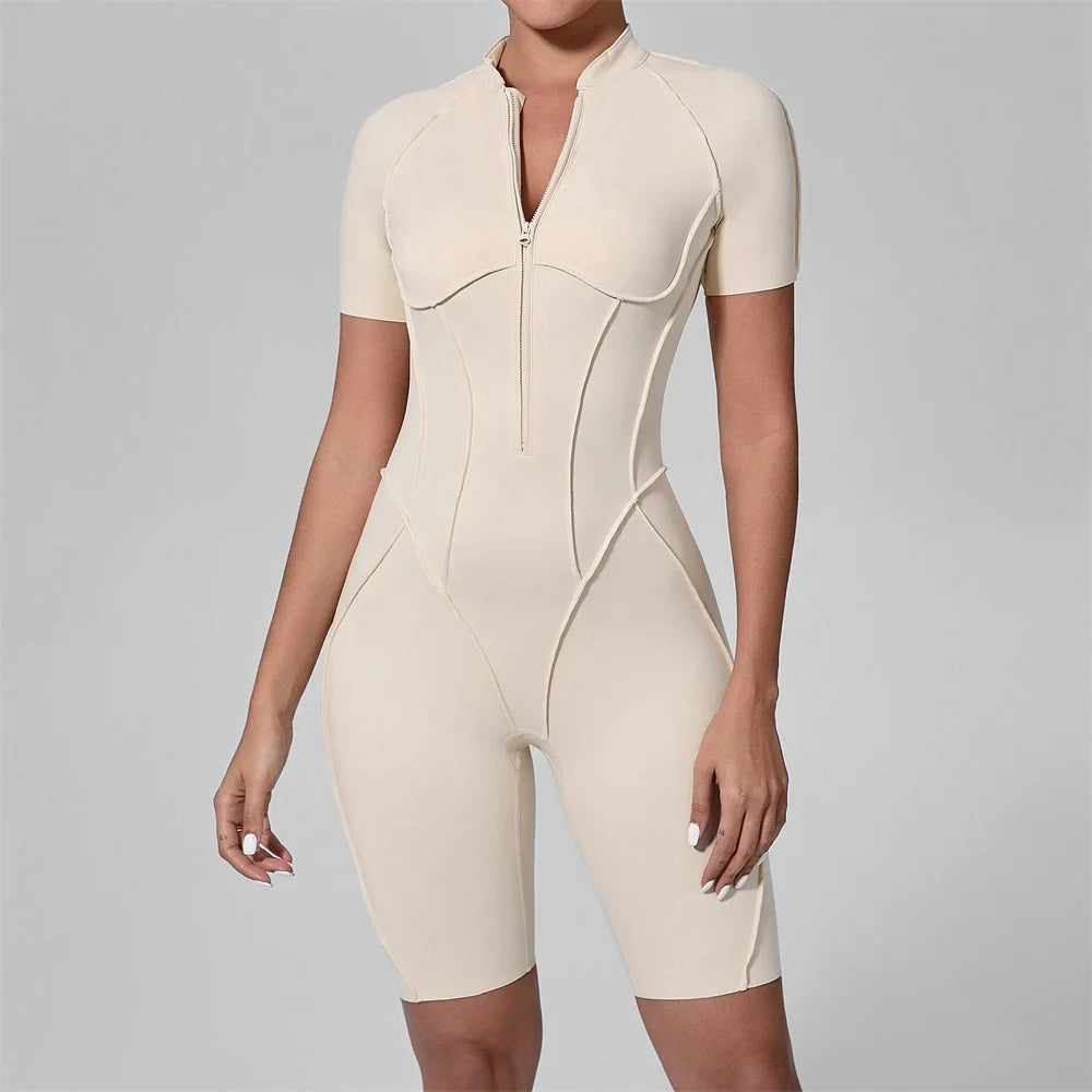 Women’s Sleeveless Yoga Jumpsuit with Open-Back Detail