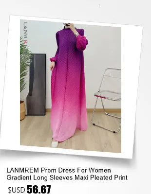 LANMREM Maxi Pleated Dress For Women Lapel Single Breasted Long Sleeves Color Block Tassel Hem Loose Chic Clothing Autumn 2R5928