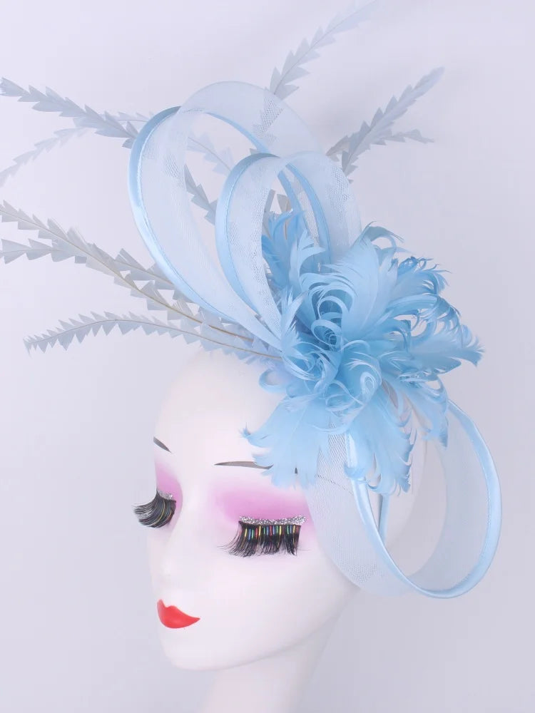 Wedding Veils Wedding Pillbox Cap Women Vintage Red White Black Fascinators Hat New Fashion Party Headpiece Feathers Hats Femme