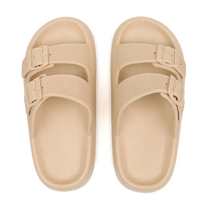 New Women's Slippers Thick Bottom Anti-Slip Home Outdoor Sandals Comfortable EVA Material Pure Color Slippers