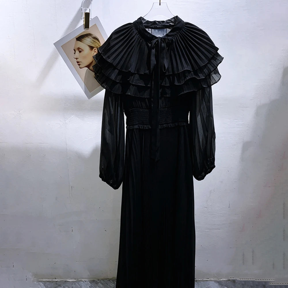 Women's Tiered Ruffle Chiffon Maxi Dress
