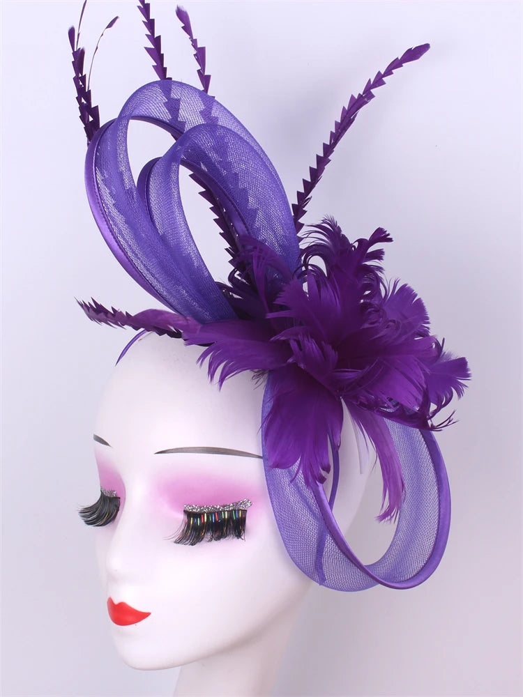 Wedding Veils Wedding Pillbox Cap Women Vintage Red White Black Fascinators Hat New Fashion Party Headpiece Feathers Hats Femme