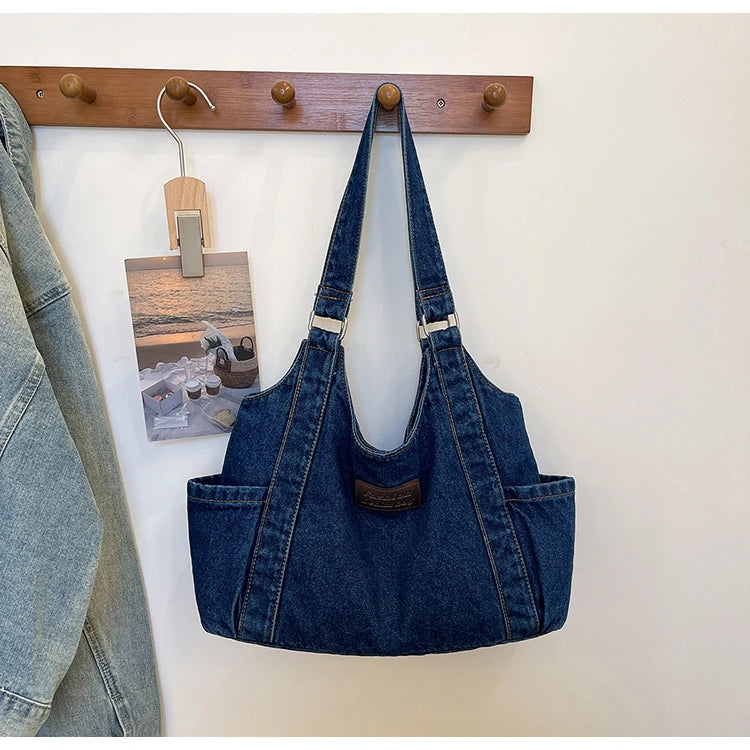 Fashion Luxury Women's Shoulder Bag Denim Fabric High Quality Women's Handbags Large Capacity Multi Functional Women‘s Tote Bag