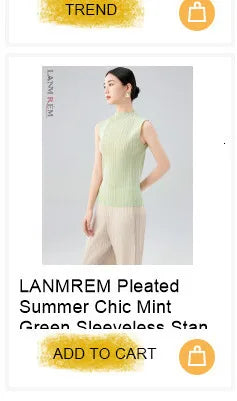 LANMREM Stand Collar Dragon Scale Pleated T-shirt High-end Versatile Slimming Short Sleeved Women's Summer Pullover Tops 2DB3044