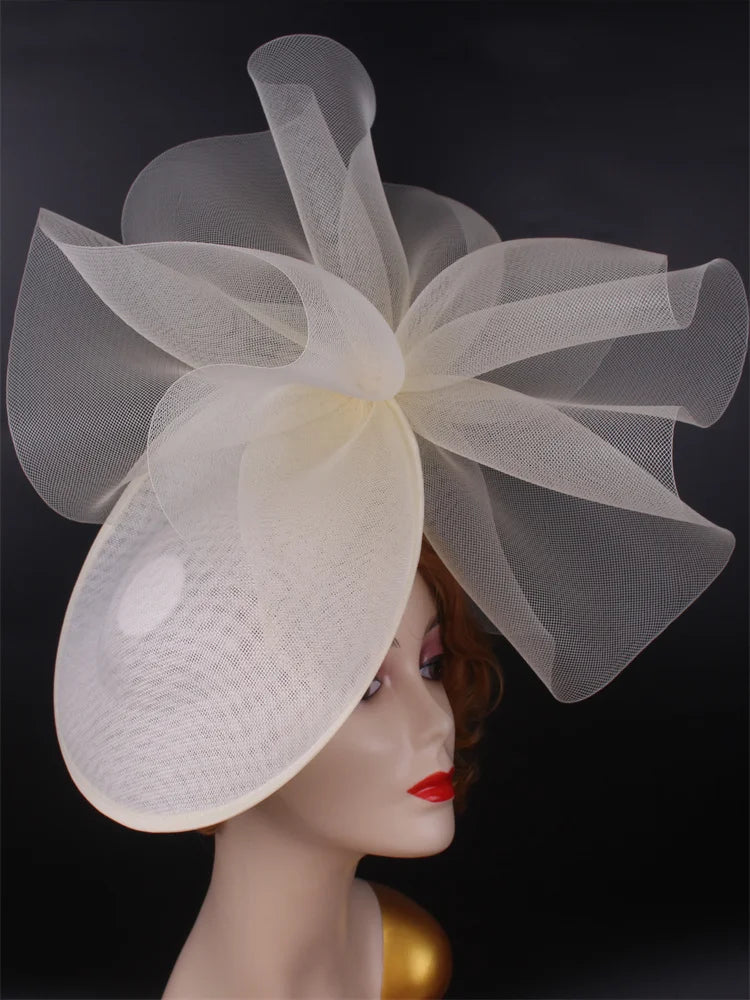Elegant Wedding Mesh Flower Fascinator Hat for Women Tea Party Headpiece Royal Ascot