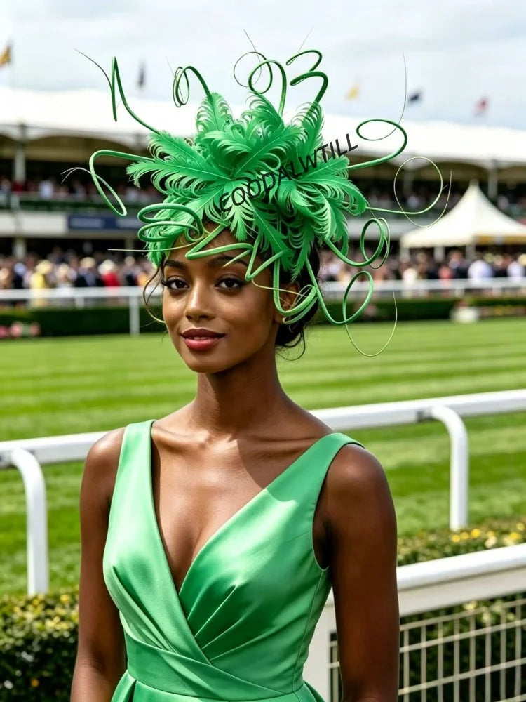 Elegant Fascinator Decorated With Soft Feather Women Race Day Headwear Formal Cocktail Party And Photoshoot Hair Accessories