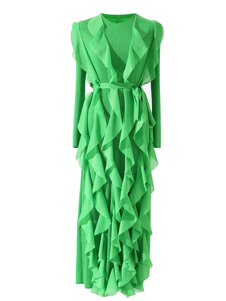 Women's Pleated A-Line Midi Dress