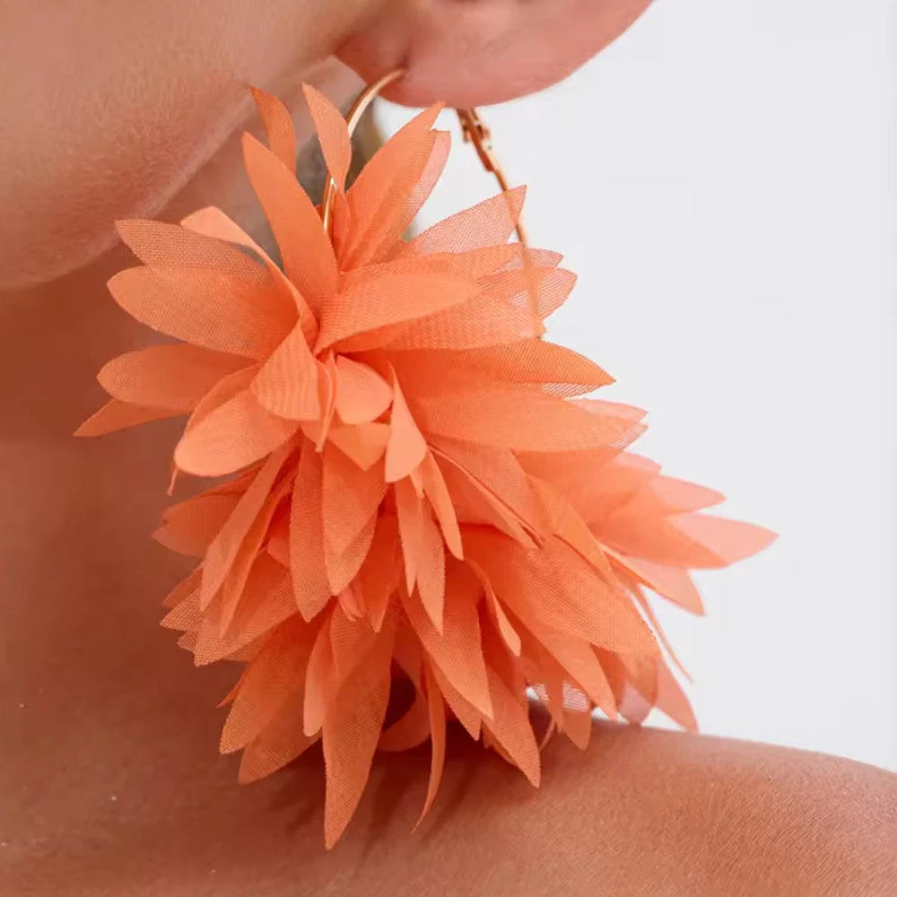 Women's Flower Hoop Earrings | Bohemian Large Round Earrings | AvantBah