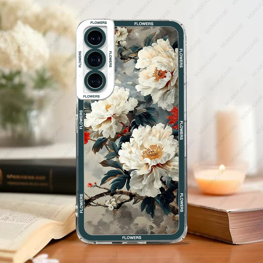 Samsung Galaxy A-Series Soft TPU Phone Case – Oil Painting Floral Design